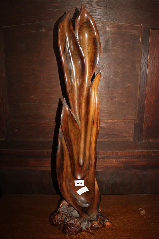 Wood sculpture of plant